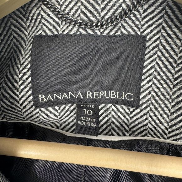 Banana Republic Wool Blend Twill Jacket Womens Petite Size 10 Zip Dress Jacket - Picture 10 of 14